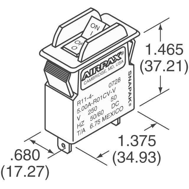 R11-4-4.00A-R01CV-V Sensata-Airpax Leistungsschalter